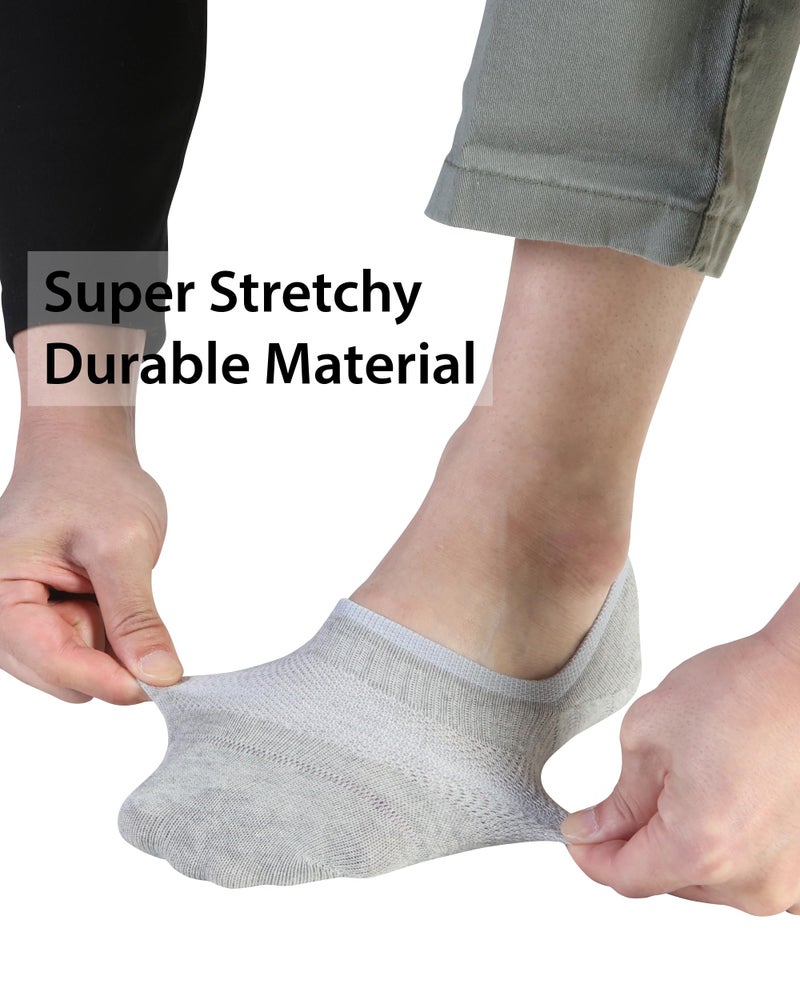 Pro Mountain Thin No Show Socks Women Seamless Wide Toe Box For Health Size S Grey 6 Pack Liner Thin Footies Casual Sneakers Loafer Flats US Shoe 6-8 - Image 3
